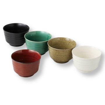 MINO WARE JAPANESE PORCELAIN OCHAZUKE BOWL SET OF 5