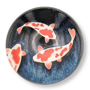 MINO WARE NISHIKI KOI FISH LARGE BOWL