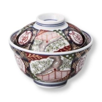 MINO WARE NISHIKI SMALL CHERRY BLOSSOMS SAKURA DONBURI BOWL WITH LID
