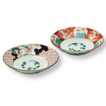 MINO WARE OLD IMARI STYLE DEEP PLATE SET OF 2