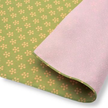 MUSUBI JAPANESE FUROSHIKI RIKYU UME PLUM GREEN PINK 70CM