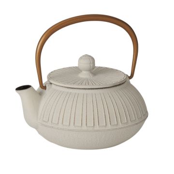 NAMBU IRONWARE IWACHU WHITE AND GOLD TEAPOT