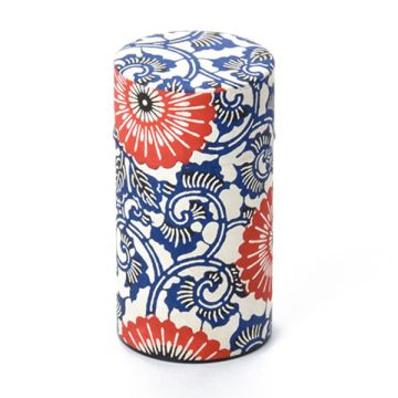 YAMACO TIN TEA CANISTER HAIKARASAN JAPANESE MODERN PATTERN